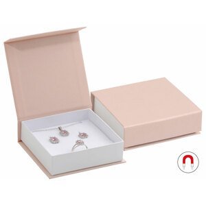 JK Box Pudrově růžová dárková krabička na soupravu šperků VG-5/A5/A1