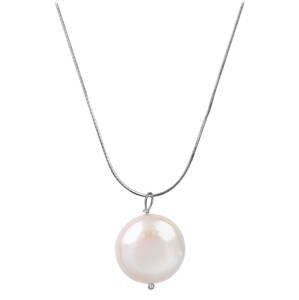 JwL Luxury Pearls Stříbrný náhrdelník s pravou perlou JL0404 (řetízek, přívěsek)