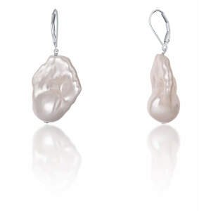 JwL Luxury Pearls Luxusní náušnice s pravou barokní perlou JL0688