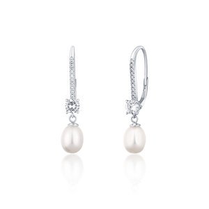 JwL Luxury Pearls Luxusní stříbrné náušnice s pravými perlami JL0717