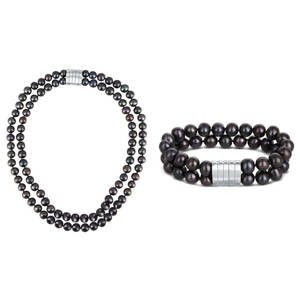 JwL Luxury Pearls Zvýhodněná perlová souprava šperků JL0599 a JL0657 (náramek, náhrdelník)