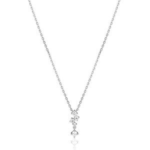 JVD Blyštivý stříbrný náhrdelník se zirkony SVLN0461X75BI45