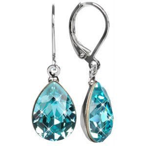 Levien Elegantní náušnice s krystaly Pear Light Turquois