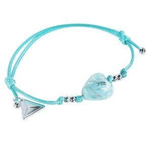 Lampglas Tyrkysový náramek Turquoise Caress s ryzím stříbrem v perle Lampglas BLH12