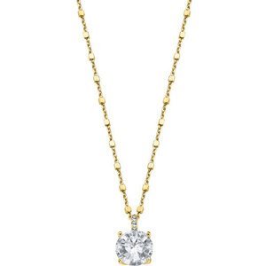 Lotus Silver Elegantní pozlacený náhrdelník ze stříbra s čirými krystaly Swarovski LP2005-1/5 (řetízek, přívěsek)