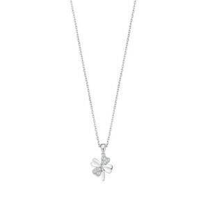 Lotus Silver Něžný stříbrný náhrdelník s čirými zirkony čtyřlístek LP3108-1/1