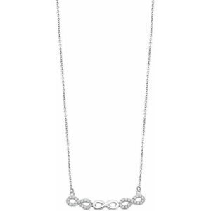 Lotus Silver Třpytivý stříbrný náhrdelník s čirými zirkony Nekonečno LP3316-1/1