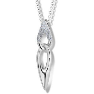 Modesi Elegantní náhrdelník ze stříbra M41086 (řetízek, přívěsek)