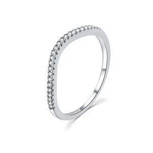 MOISS Minimalistický stříbrný prsten se zirkony R00023 54 mm