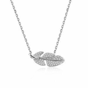 MOISS Půvabný stříbrný náhrdelník Pírko N0000521 (řetízek, přívěsek)