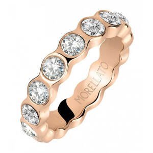 Morellato Pozlacený ocelový prsten s čirými krystaly Cerchi SAKM39 52 mm