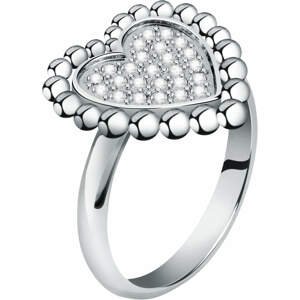 Morellato Romantický ocelový prsten s čirými krystaly Dolcevita SAUA14 52 mm
