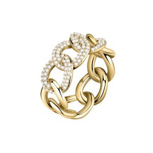 Morellato Elegantní pozlacený prsten s krystaly Incontri SAUQ110 52 mm