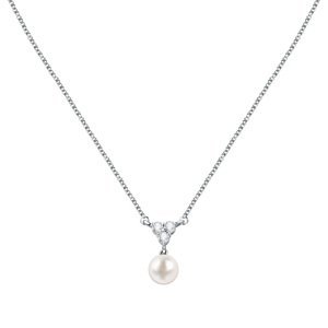 Morellato Půvabný stříbrný náhrdelník s perlou Gioia SAER50