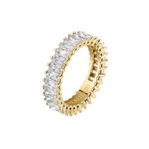 Morellato Třpytivý pozlacený prsten s čirými zirkony Baguette SAVP090 52 mm