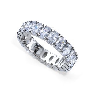 Oliver Weber Luxusní stříbrný prsten s krystaly Genuine Oval 63258 52 mm