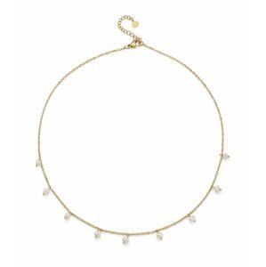 Oliver Weber Krásný pozlacený náhrdelník s perličkami Loco Silky Pearls 12313G