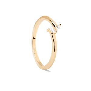 PDPAOLA Jemný pozlacený prsten se zirkony EVA Gold AN01-876 48 mm