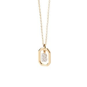 PDPAOLA Půvabný pozlacený náhrdelník písmeno "B" LETTERS CO01-513-U (řetízek, přívěsek)
