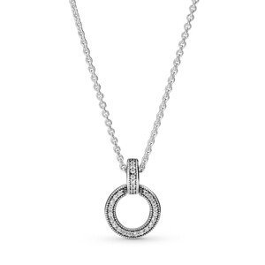 Pandora Okouzlující stříbrný náhrdelník se zirkony 399487C01-45 (řetízek, přívěsek)