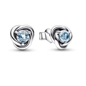 Pandora Slušivé stříbrné náušnice s modrými zirkony 292334C09