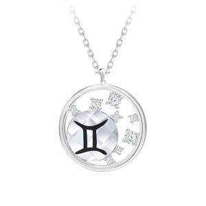 Preciosa Stříbrný náhrdelník s českým křišťálem Blíženci Sparkling Zodiac 6150 86 (řetízek, přívěsek)