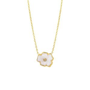 Preciosa Něžný pozlacený náhrdelník s květinou Verona 7453Y00