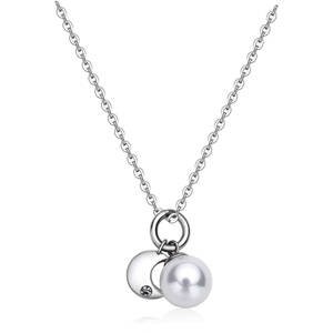 S`Agapõ Ocelový náhrdelník s půlměsícem a perlou DAYS SDY03
