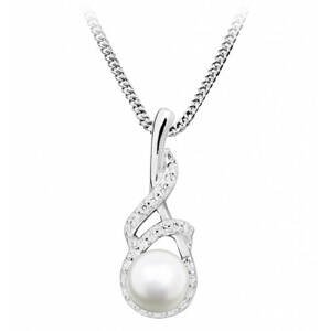 Silver Cat Něžný náhrdelník s perlou a zirkony SC413