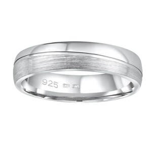 Silvego Snubní stříbrný prsten Glamis pro muže i ženy QRD8453M 56 mm