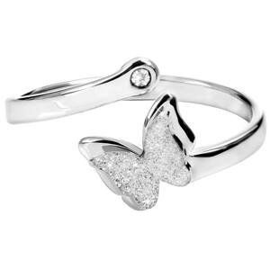 Troli Romantický ocelový prsten s motýlkem