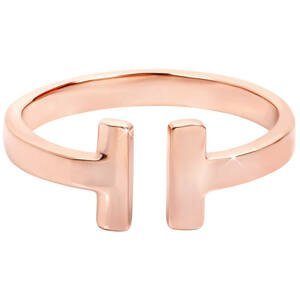 Troli Otevřený růžově pozlacený prsten z oceli 54 mm