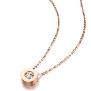 Troli Růžově pozlacený náhrdelník s třpytivým přívěskem