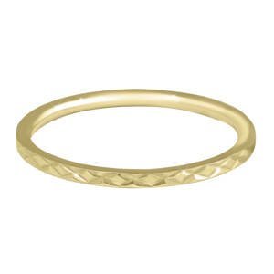 Troli Pozlacený minimalistický prsten z oceli s jemným vzorem Gold 49 mm