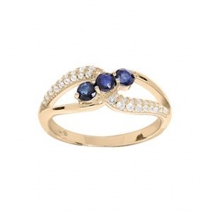 Troli Elegantní pozlacený prsten se zirkony PO/SR08669B 52 mm