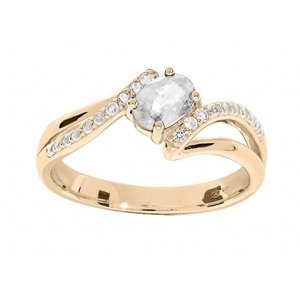 Troli Krásný pozlacený prsten s krystalem PO/SR09000D 58 mm