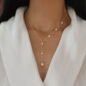 Aranys Stříbrný náhrdelník s perlami Meliza 08665