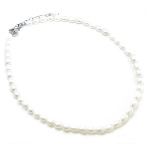 Aranys Náhrdelník perly bílé s ocelovým zapínáním, Kulaté 16052