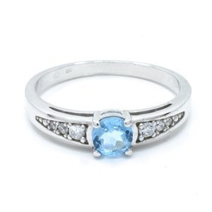 Aranys Stříbrný prsten modrý topaz Zapo, 53 16287