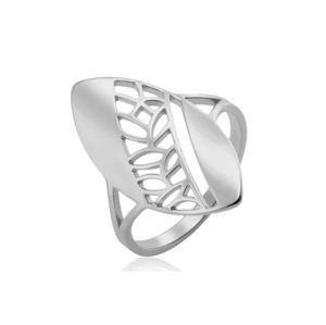 Aranys Ocelový prsten s motivem lístku, 53 56606