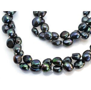 Aranys Náhrdelník říční perly černé, 160 cm 04083