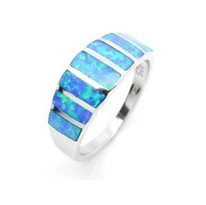 Aranys Stříbrný prsten opál modrý, 55 04134
