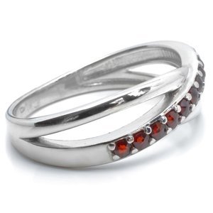 Granát Stříbrný prsten elegant český granát, 52, Rhodiování 04405