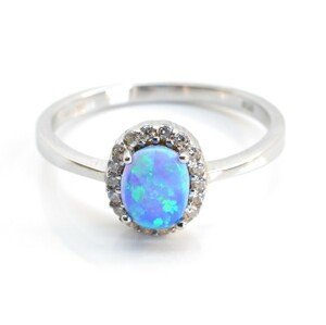 Aranys Stříbrný prsten opál modrý, 53 04435