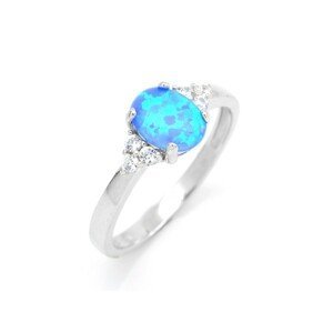 Aranys Stříbrný prsten opál modrý, 58 05617