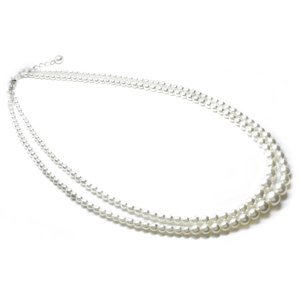 Aranys Perličkový náhrdelník dvouřadý bílý 06094