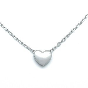 Aranys Stříbrný náhrdelník srdce, Hladké 10415