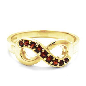Granát Zlatý prsten nekonečno - český granát, 60, Zlato Au 585/1000 (dodání 1-8 týdnů) 11040