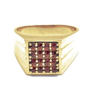 Granát Zlatý masivní prsten český granát, 49, Zlato Au 585/1000 11343