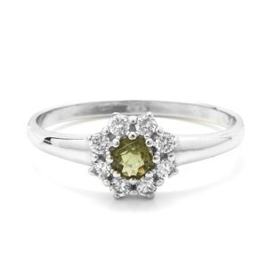 Aranys Stříbrný prsten vltavín, 52 15101